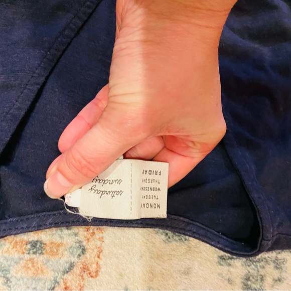 Anthropologie Saturday Sunday Elmira Navy Blue Wide Leg Jumpsuit Size XS - Picture 8 of 9